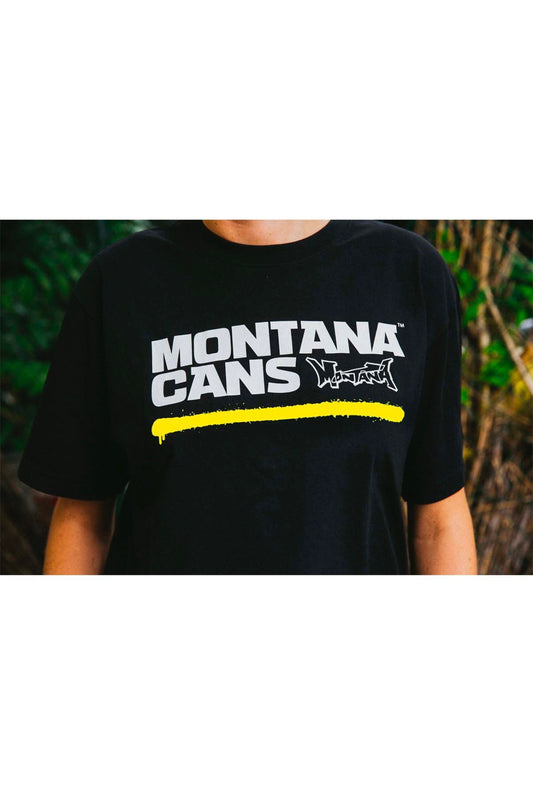 Montanacans-typo+logo-underline-shirt-black/yellow-2
