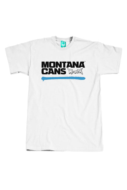 Montanacans-typo+logo-underline-shirt-white/blue